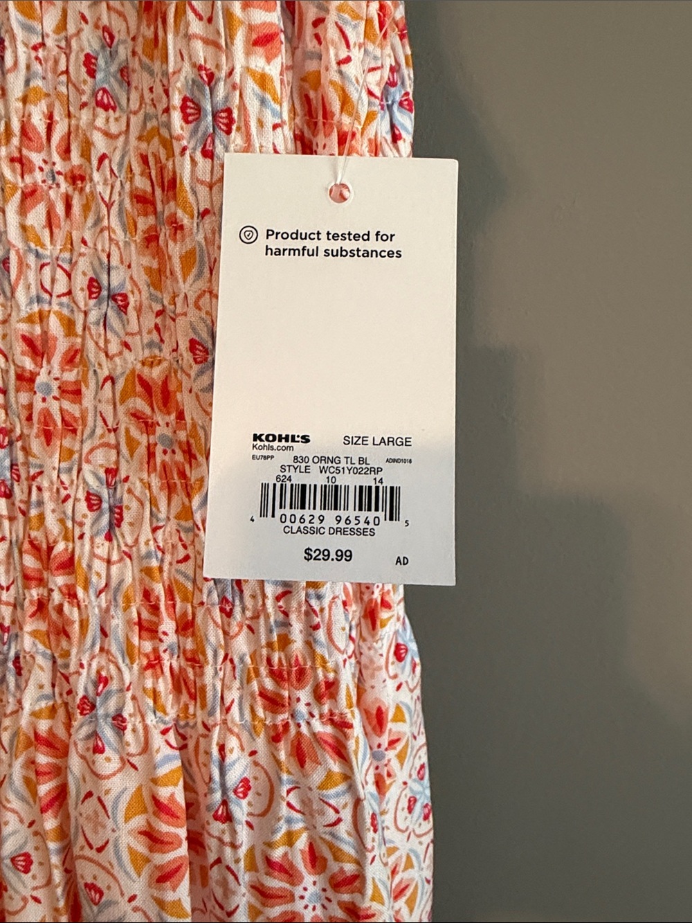 croft & barrow Blue Stripe & Orange Floral Sleeveless Cotton Dresses - Picture 2 of 3